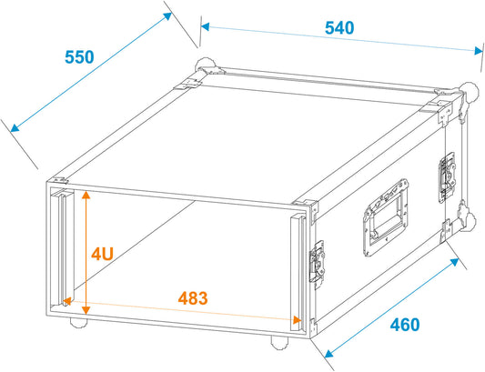 Roadinger Verstärkerrack PR-2, 4HE, 47cm tief – Ansicht 2