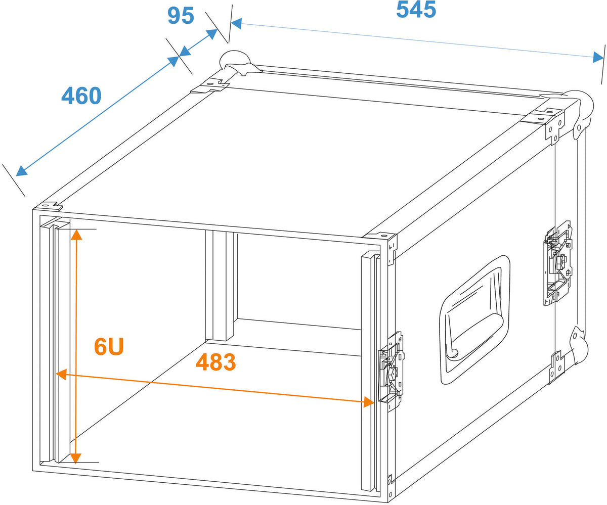 Roadinger Verstärkerrack PR-2, 6HE, 47cm tief – Ansicht 2