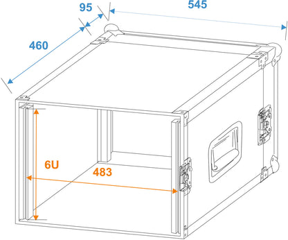 Roadinger Verstärkerrack PR-2, 6HE, 47cm tief – Ansicht 2