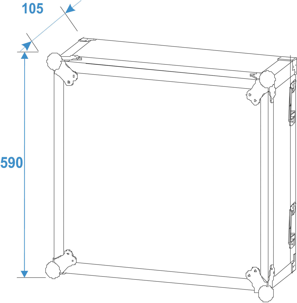 Roadinger Verstärkerrack PR-2ST, 12HE, 57cm tief – Ansicht 4