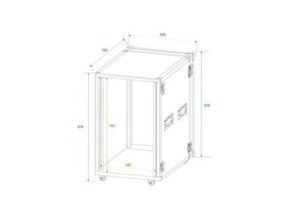 Roadinger Verstärkerrack PR-2ST, 18HE, 57cm mit Rollen – Ansicht 2