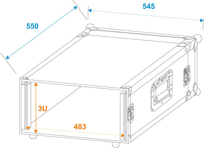 Roadinger Verstärkerrack PR-1, 3HE, 47cm tief – Ansicht 2