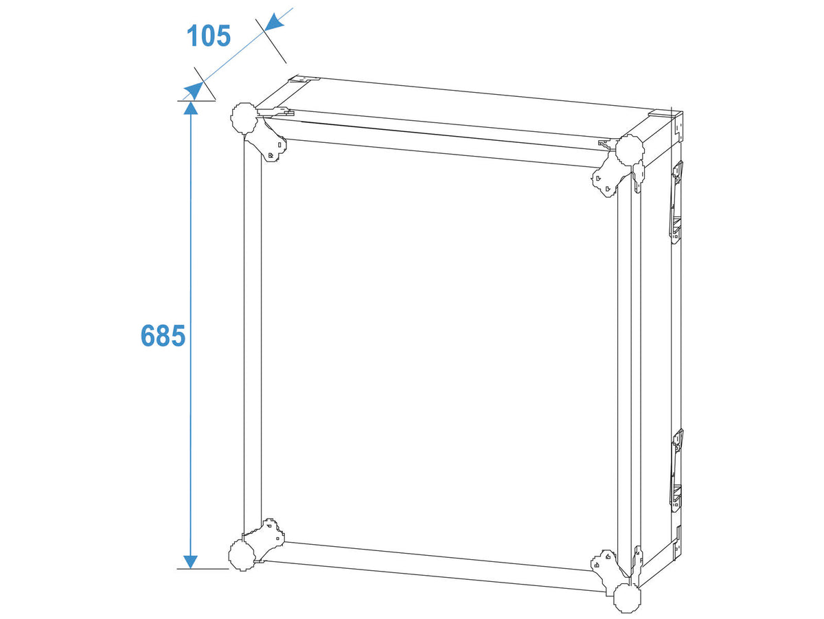 Roadinger Verstärkerrack PR-2, 14HE, 47cm mit Rollen – Ansicht 5