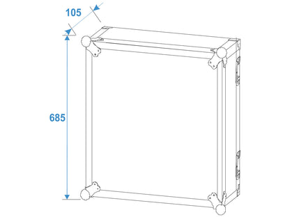Roadinger Verstärkerrack PR-2, 14HE, 47cm mit Rollen – Ansicht 5