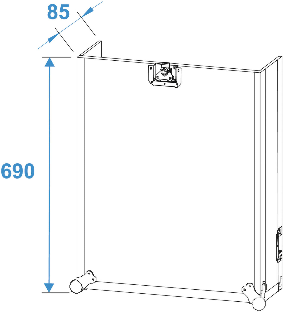 Roadinger Spezial-Kombi-Case Profi, 12HE mit Rollen – Ansicht 3