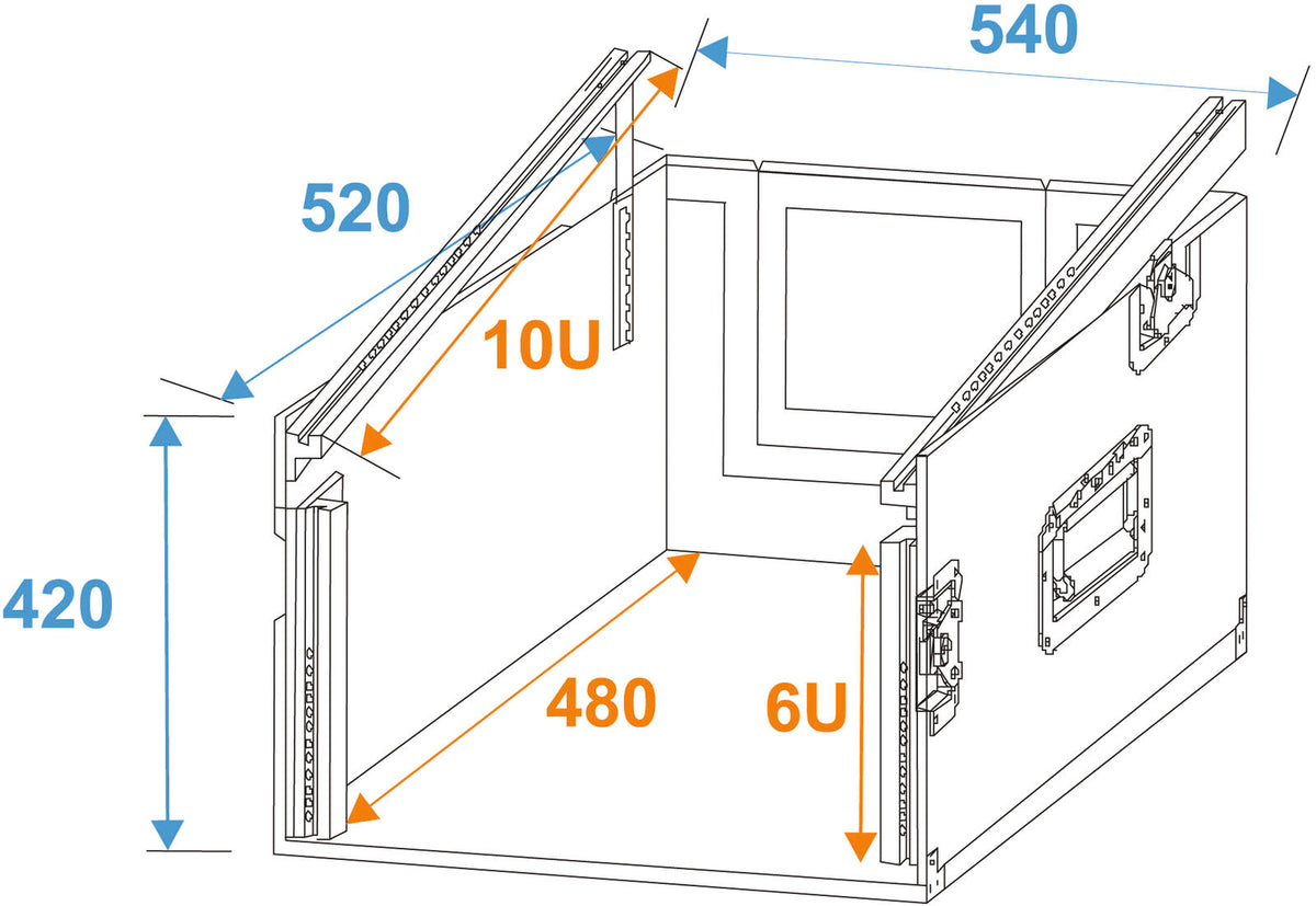 Roadinger Spezial-Kombi-Case Profi, 6HE – Ansicht 2