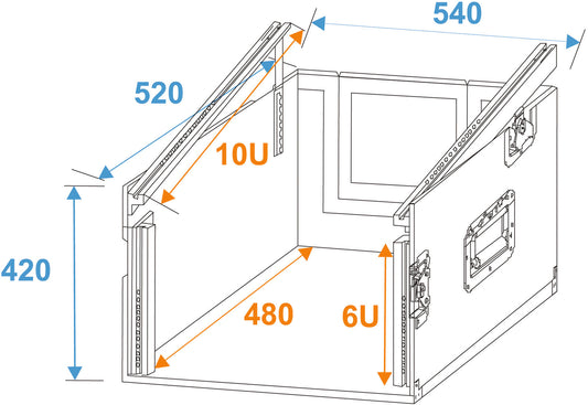 Roadinger Spezial-Kombi-Case Profi, 6HE – Ansicht 2