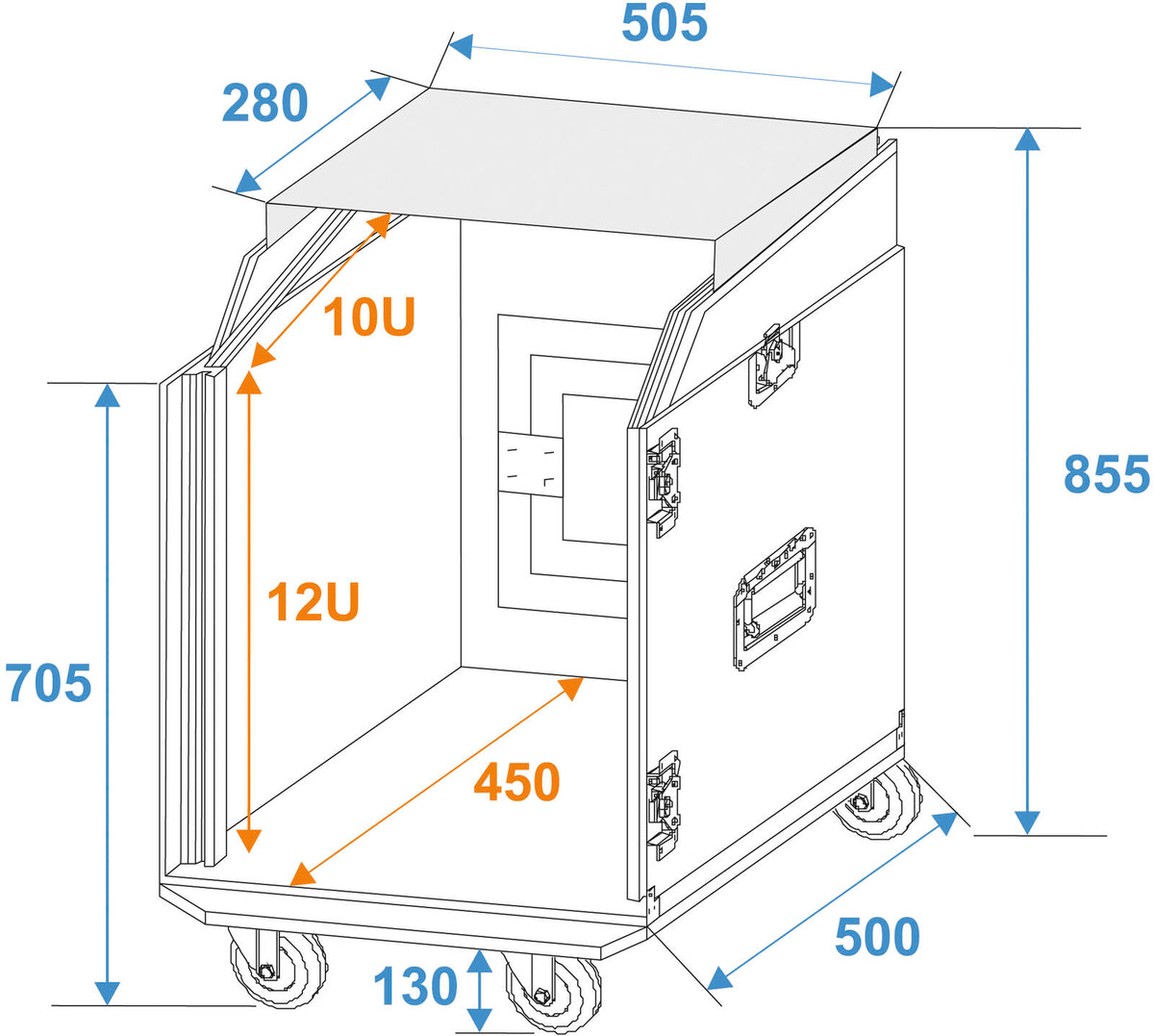 Roadinger Spezial-Kombi-Case LS5 Laptop-Rack, 12HE – Ansicht 2