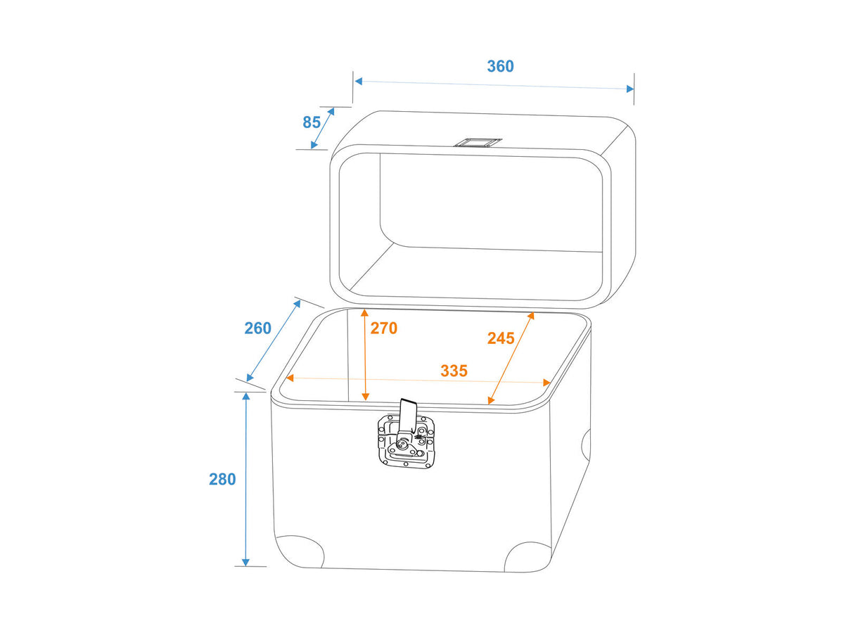 Roadinger Platten-Case ALU 75/25 abgerundet, sw – Ansicht 2