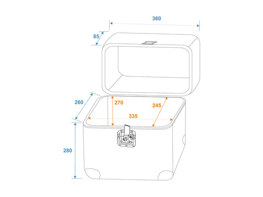Roadinger Platten-Case ALU 75/25, abgerundet, acryl – Ansicht 2