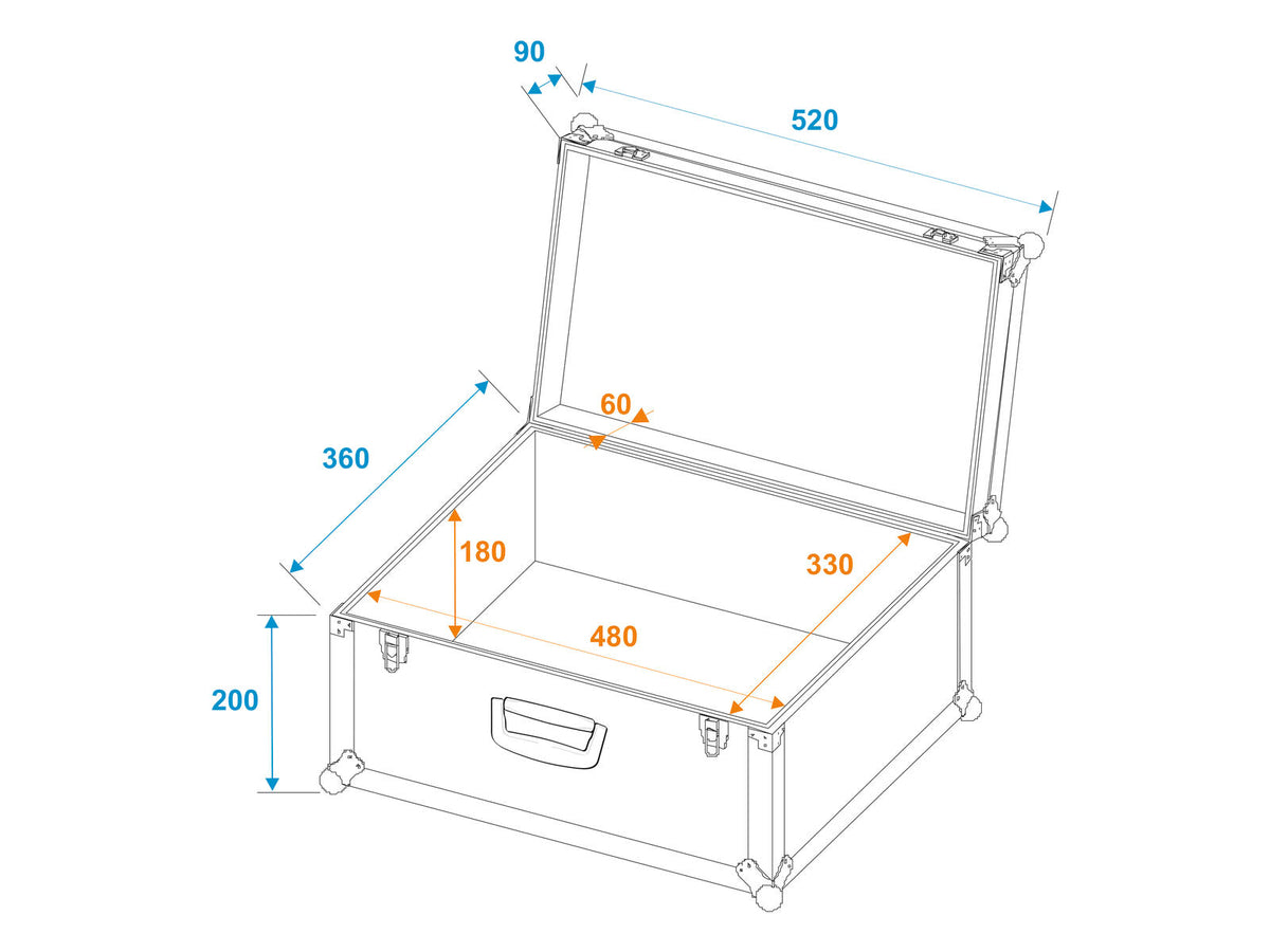 Roadinger Universal-Koffer-Case Tour Pro 52x36x29cm schwarz – Ansicht 5