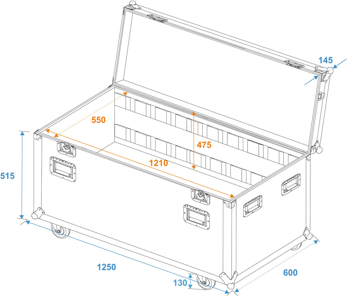 Roadinger Universal-Tour-Case 120cm mit Rollen