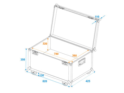 Roadinger Universal-Transport-Case 80x40cm mit Rollen – Ansicht 5