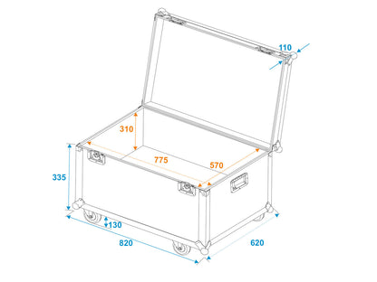 Roadinger Universal-Transport-Case heavy 80x60cm mit Rollen – Ansicht 6