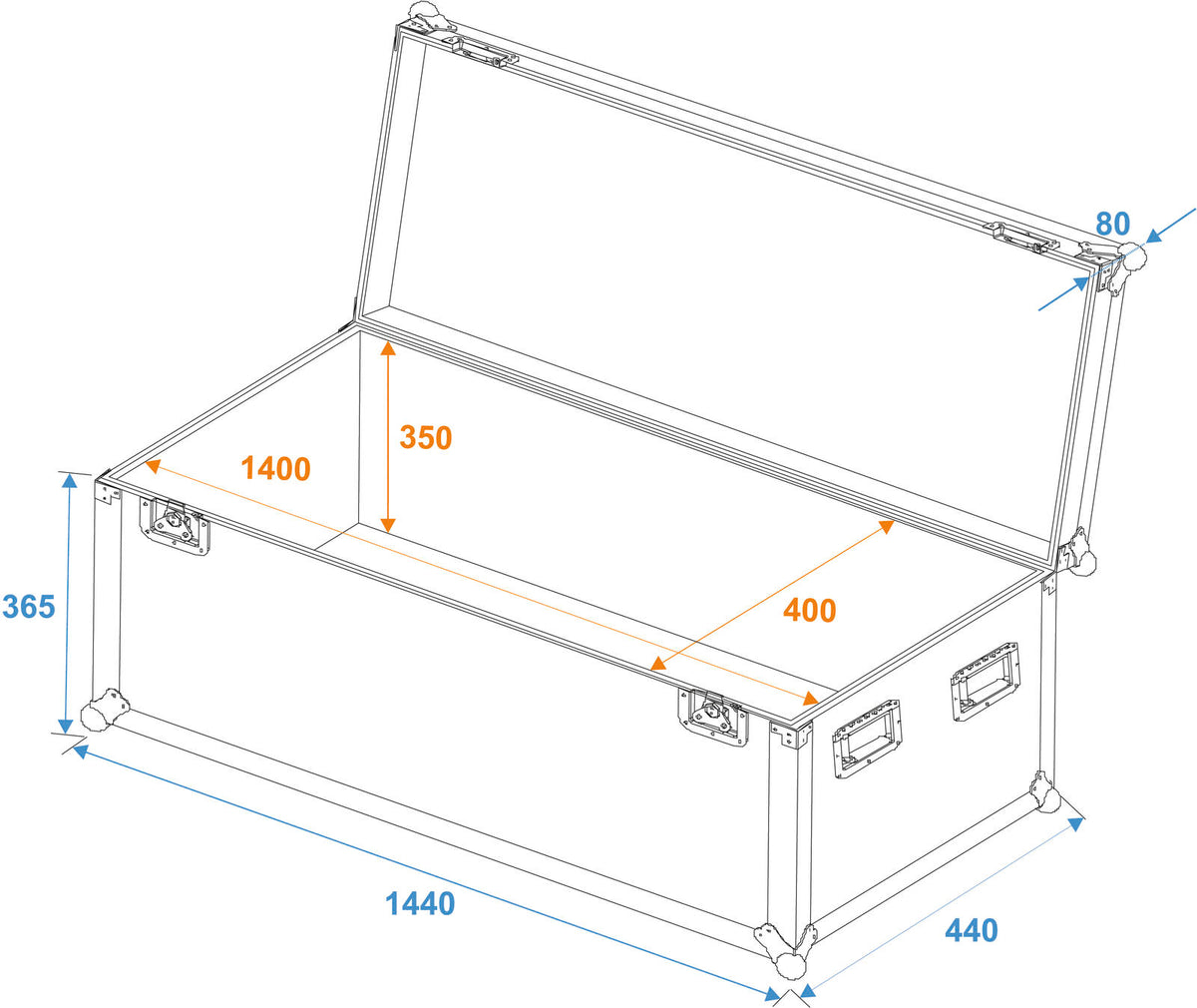 Roadinger Universal-Case Profi 140x40x40cm – Ansicht 2
