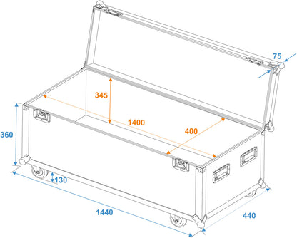 Roadinger Universal-Case Profi 140x40x40cm mit Rollen – Ansicht 6