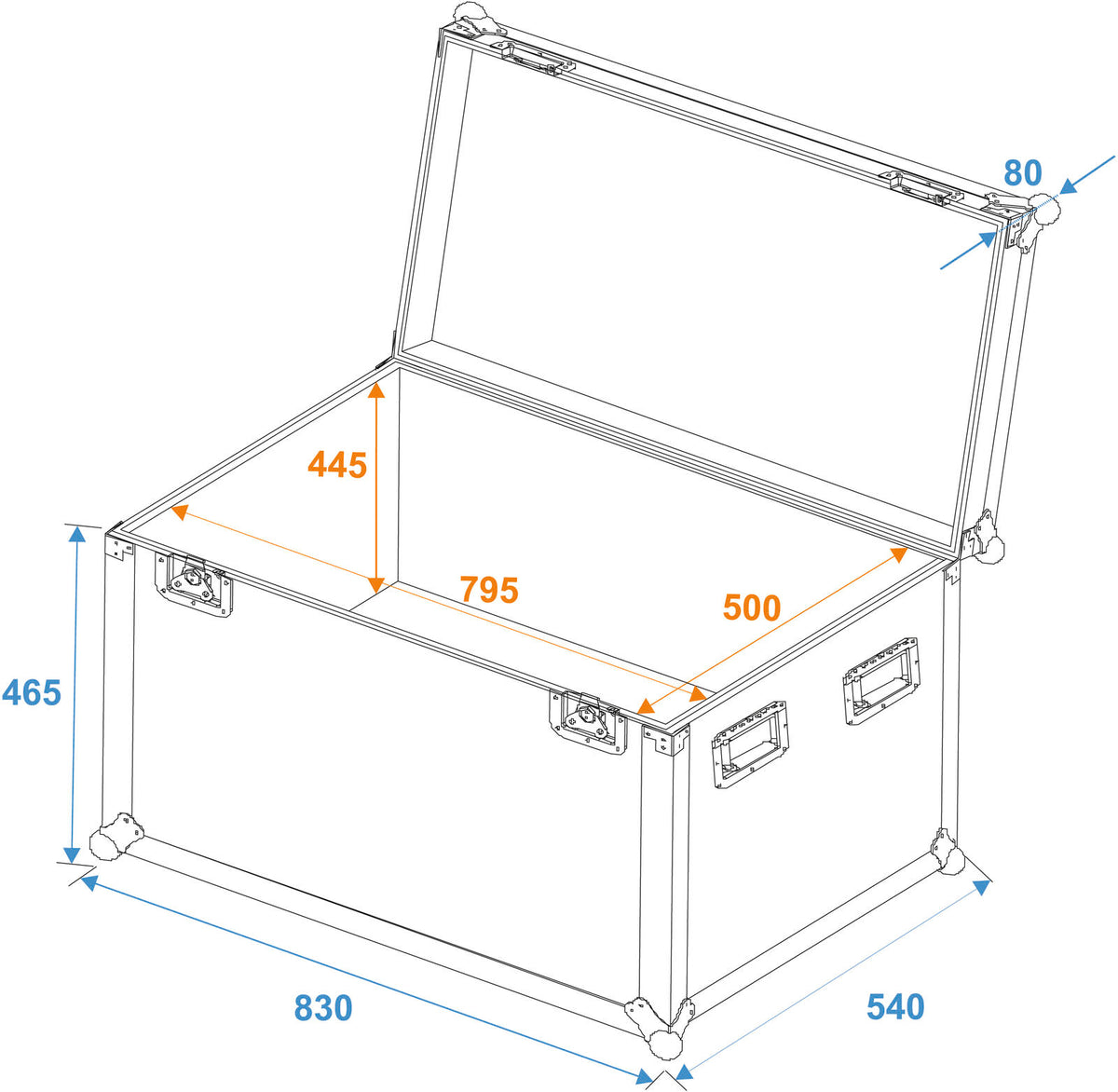 Roadinger Universal-Case Profi 80x50x50cm – Ansicht 2