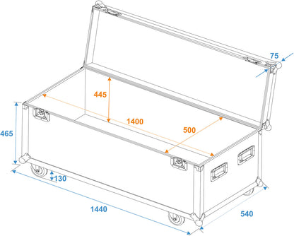 Roadinger Universal-Case Profi 140x50x50cm mit Rollen – Ansicht 6
