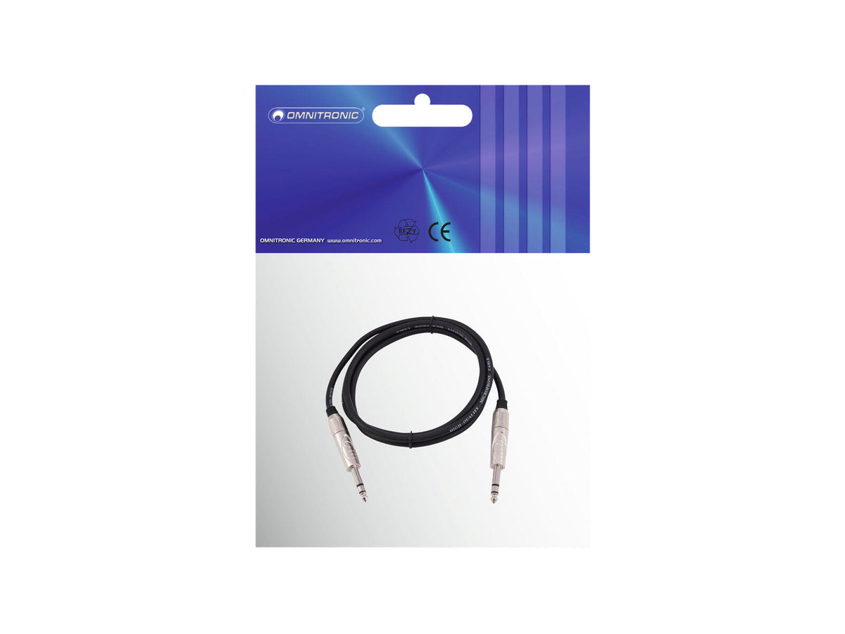 Omnitronic Klinkenkabel 6,3 stereo 1m sw ROAD – Ansicht 3