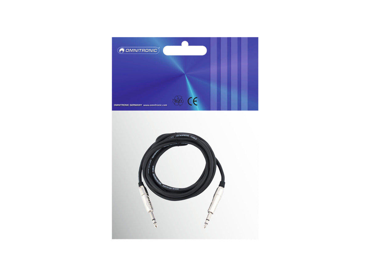 Omnitronic Klinkenkabel 6,3 stereo 3m sw ROAD – Ansicht 3