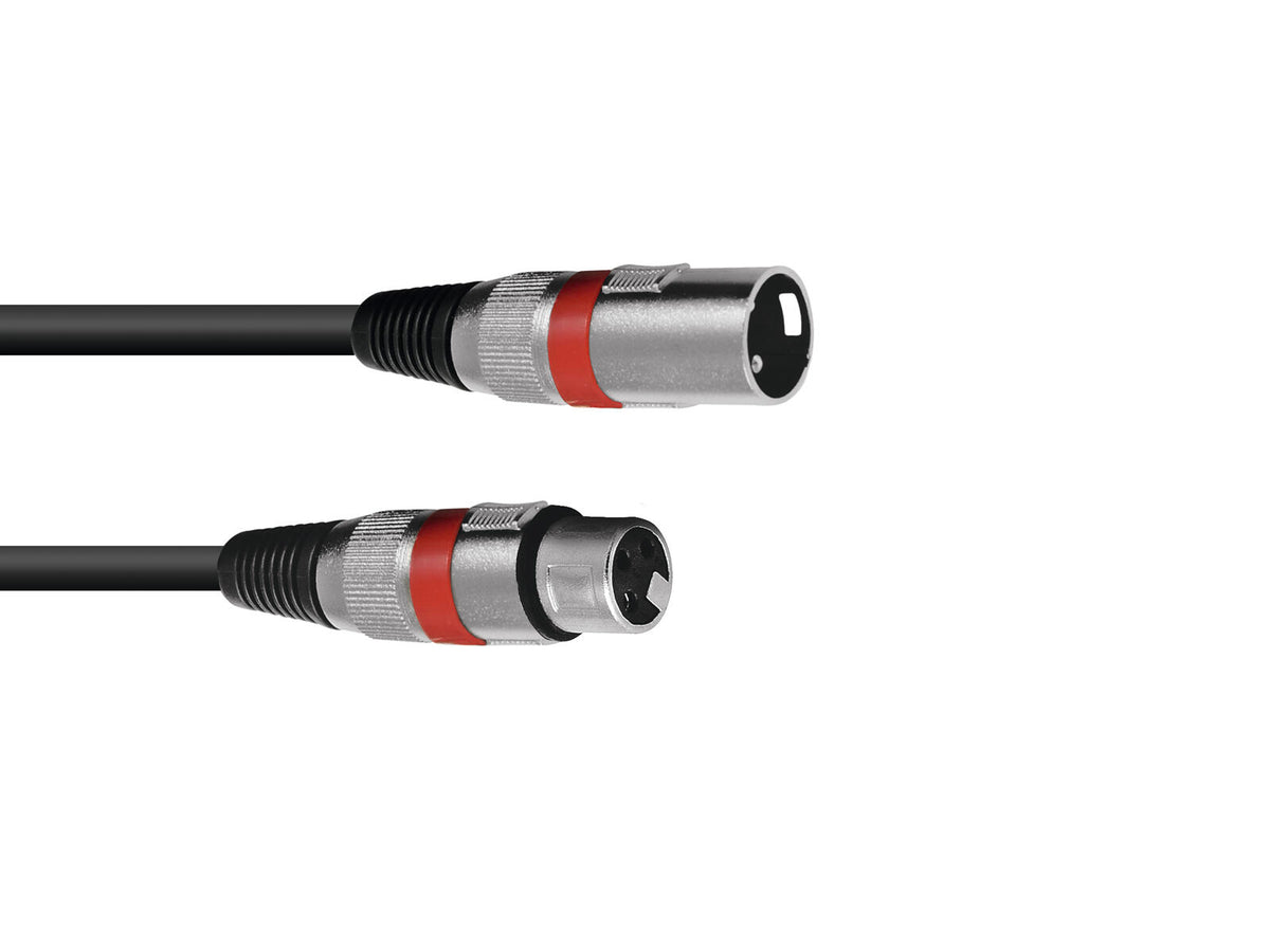 Omnitronic XLR Kabel 3pol 1m sw/rt