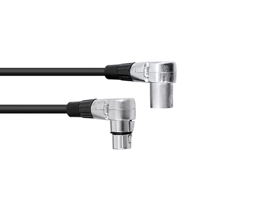 Omnitronic XLR Kabel 3pol 1,5m 90° sw