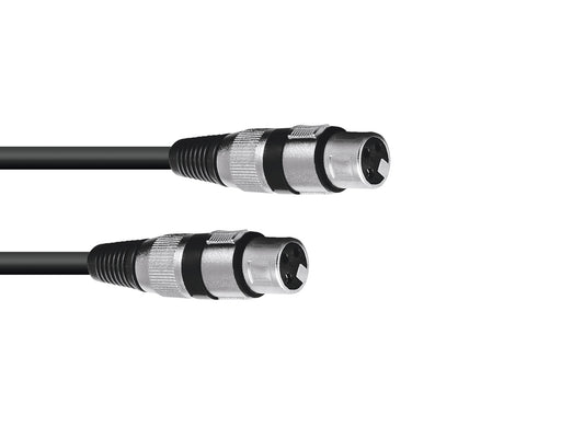 Omnitronic Adapterkabel XLR(F)/XLR(F) 0,2m sw