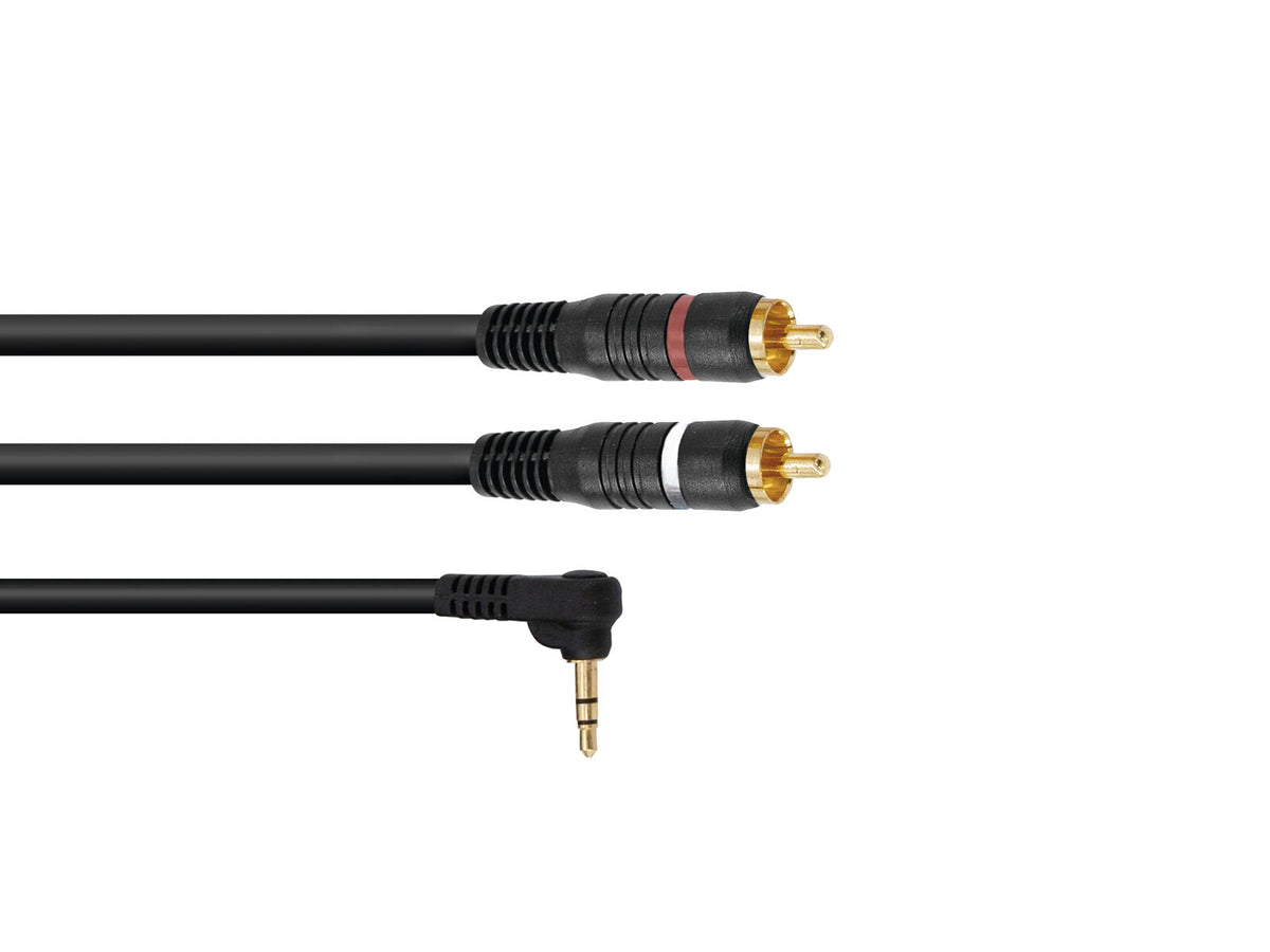 Omnitronic Adapterkabel 3,5 Klinke 90°/2xCinch 1,5m