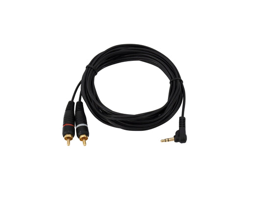 Omnitronic Adapterkabel 3,5 Klinke 90°/2xCinch 3m sw – Ansicht 2