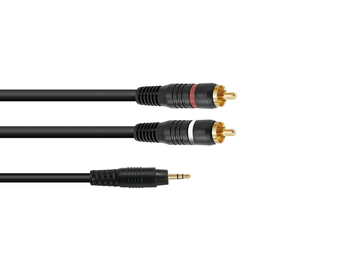 Omnitronic Adapterkabel 3,5 Klinke/2xCinch 3m sw