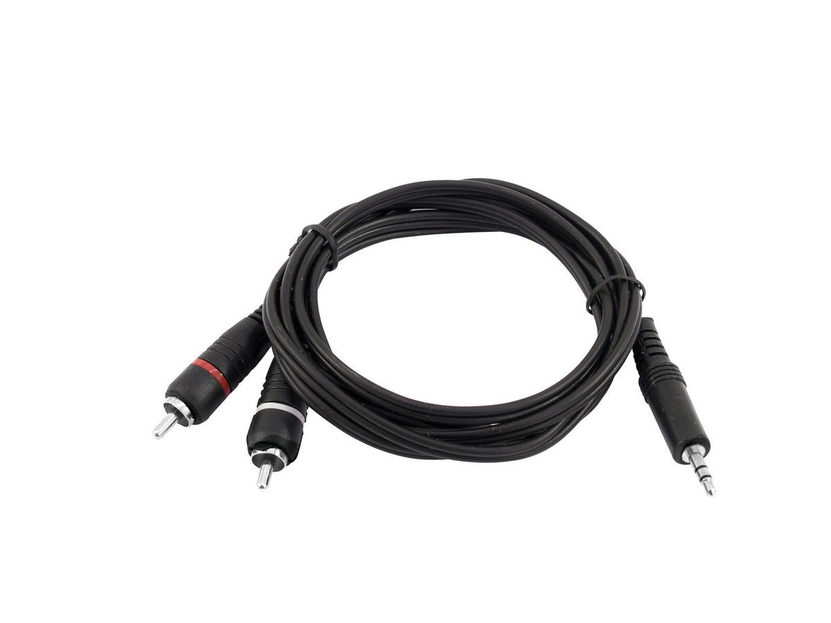 Omnitronic Adapterkabel 3,5 Klinke/2xCinch 1,5m sw – Ansicht 2