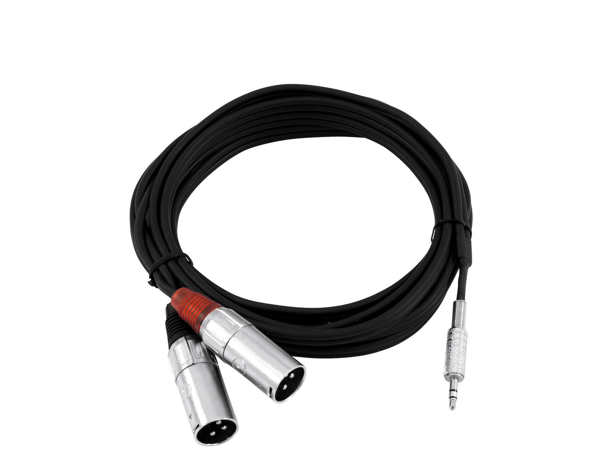 Omnitronic Adapterkabel 3,5 Klinke/2xXLR(M) 3m sw – Ansicht 2
