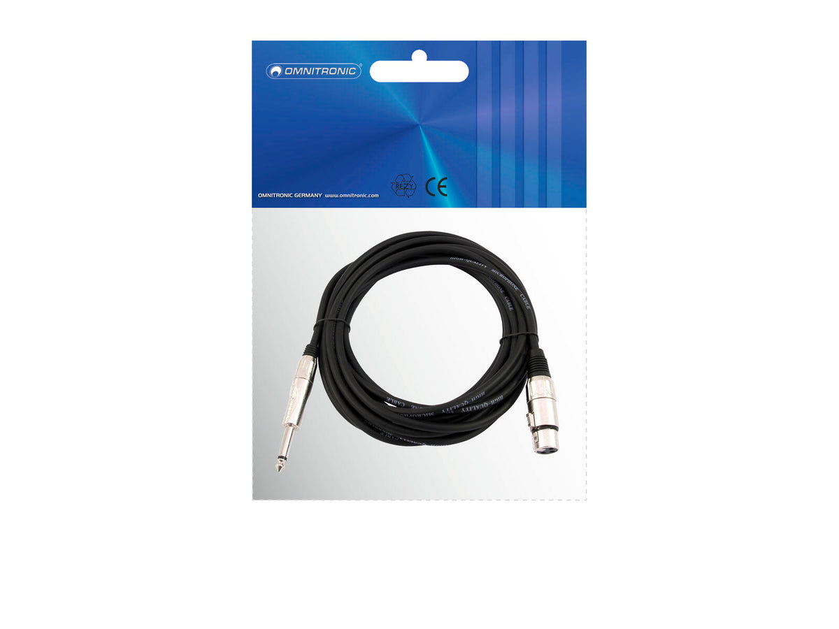 Omnitronic Adapterkabel XLR(F)/Klinke mono 2m sw – Ansicht 3