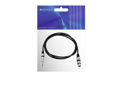 Omnitronic Adapterkabel XLR(F)/Klinke stereo 2m sw – Ansicht 3