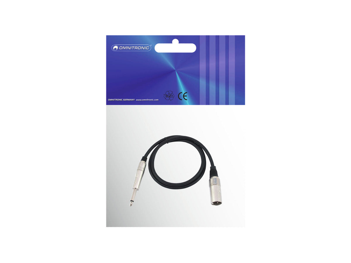 Omnitronic Adapterkabel XLR(M)/Klinke mono 0,9m sw – Ansicht 3