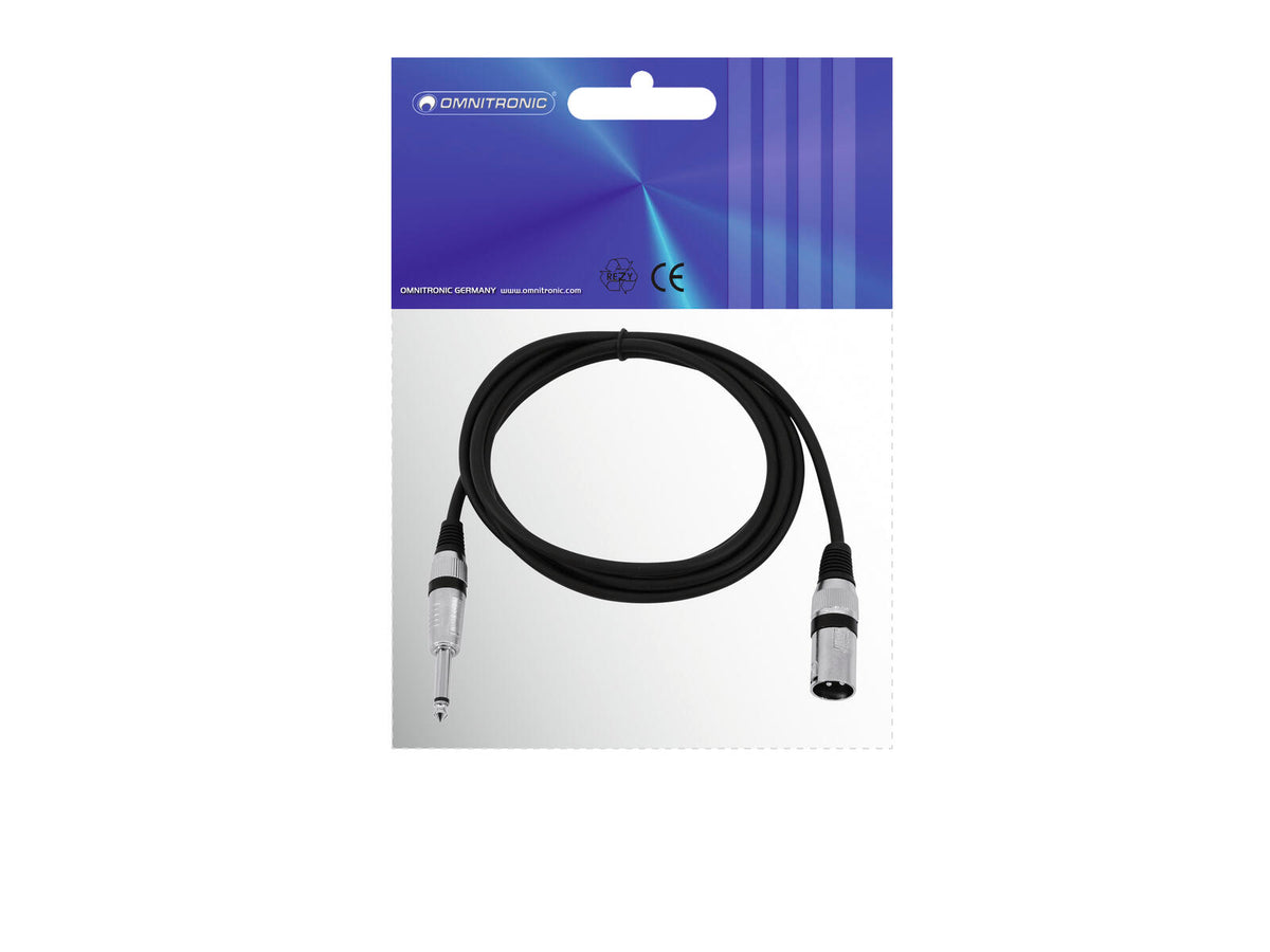 Omnitronic Adapterkabel XLR(M)/Klinke mono 2m sw – Ansicht 3