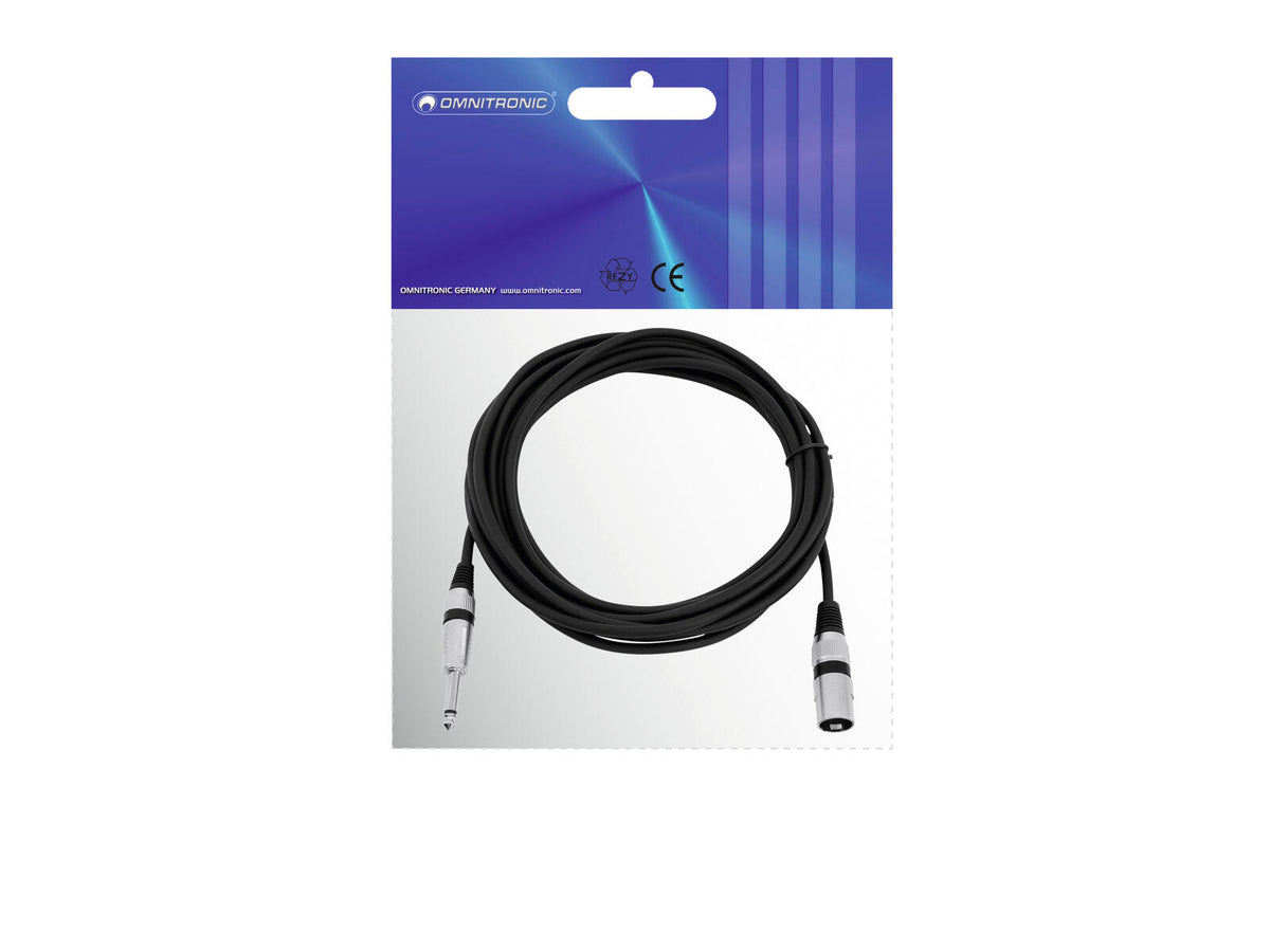 Omnitronic Adapterkabel XLR(M)/Klinke mono 5m sw – Ansicht 3