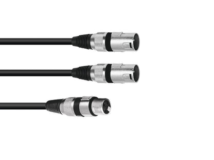 Omnitronic Adapterkabel XLR(F)/2xXLR(M) 1,5m sw