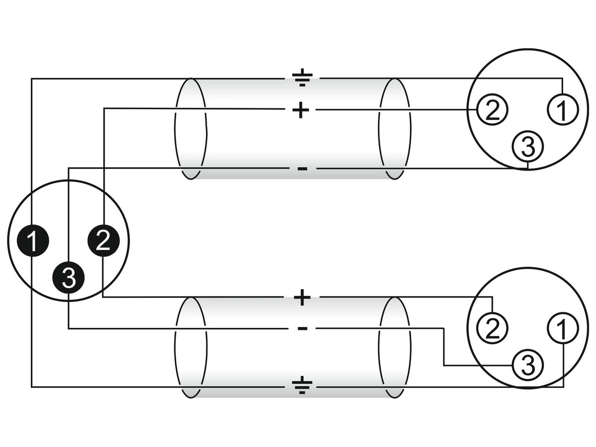 Omnitronic Adapterkabel XLR(M)/2xXLR(F) 0,5m sw – Ansicht 4