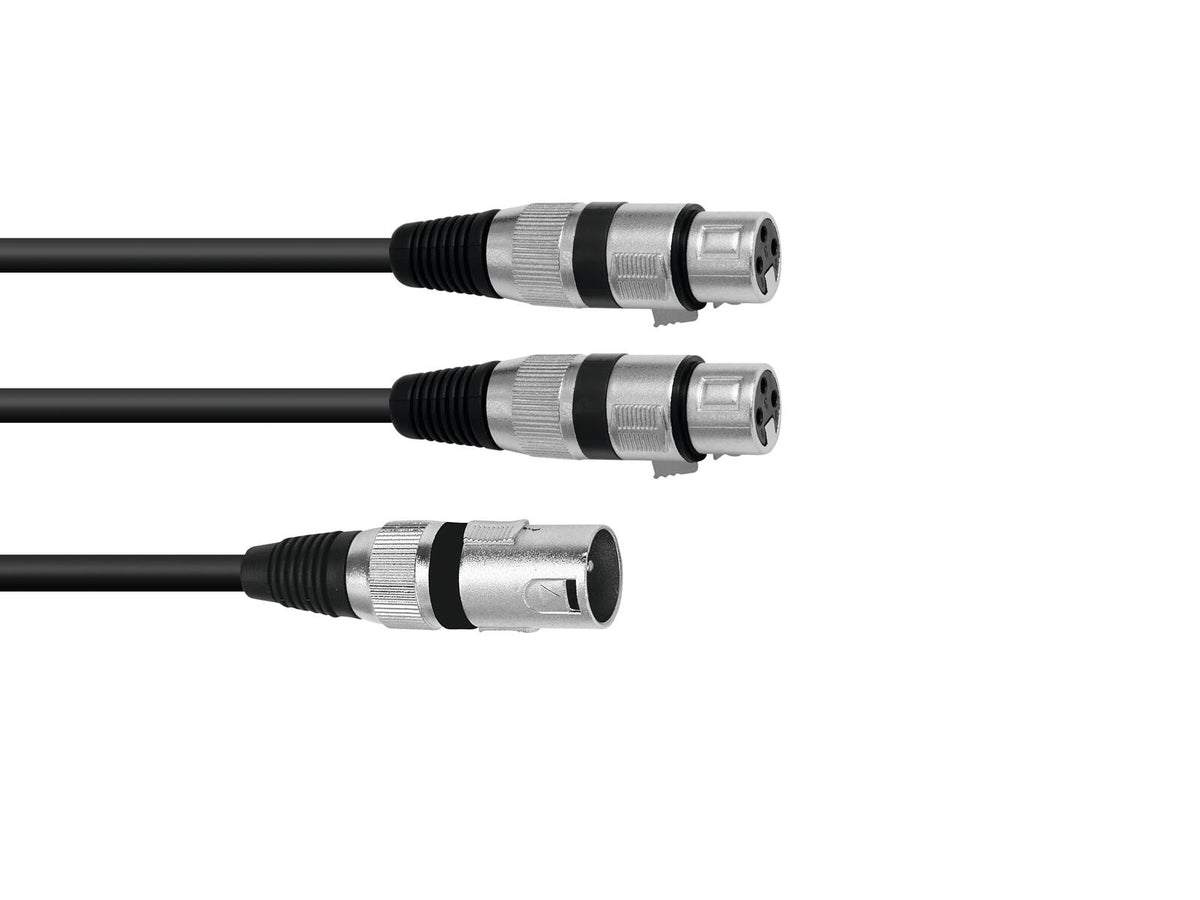 Omnitronic Adapterkabel XLR(M)/2xXLR(F) 1,5m sw