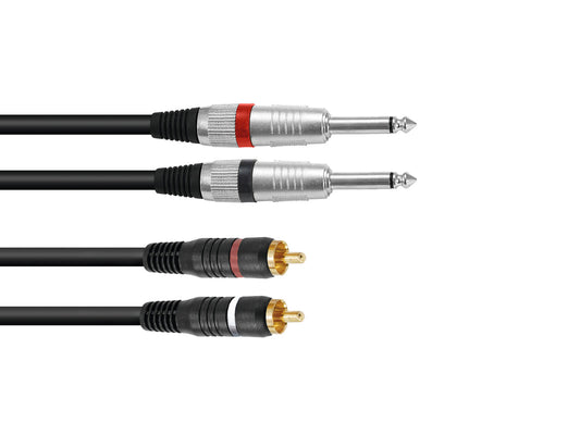 Omnitronic Adapterkabel 2xKlinke/2xCinch 1m sw