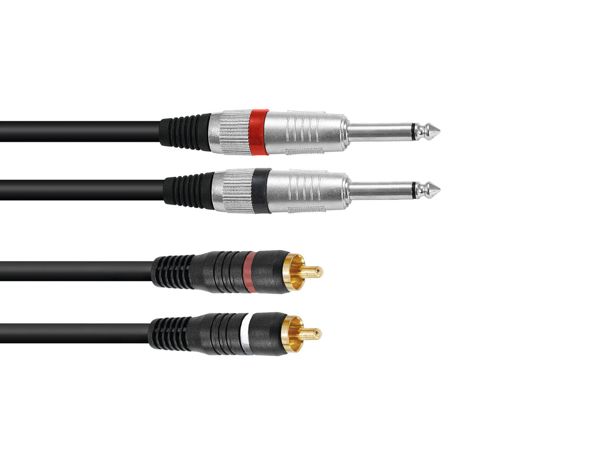 Omnitronic Adapterkabel 2xKlinke/2xCinch 3m sw
