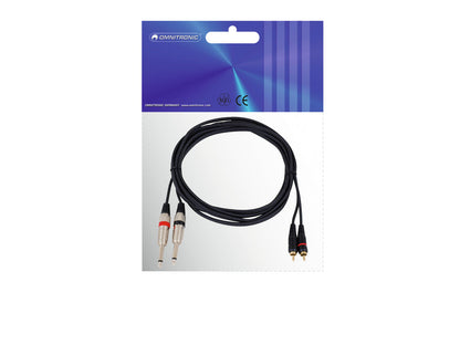 Omnitronic Adapterkabel 2xKlinke/2xCinch 3m sw – Ansicht 3
