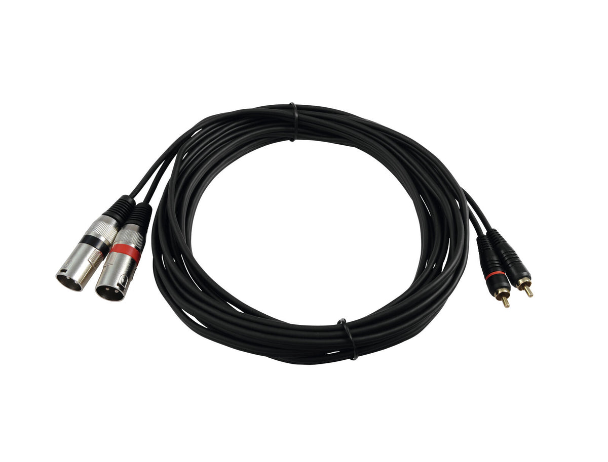 Omnitronic Adapterkabel 2xXLR(M)/2xCinch 6m sw – Ansicht 2