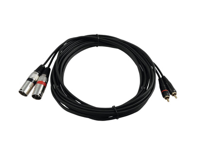 Omnitronic Adapterkabel 2xXLR(M)/2xCinch 6m sw – Ansicht 2