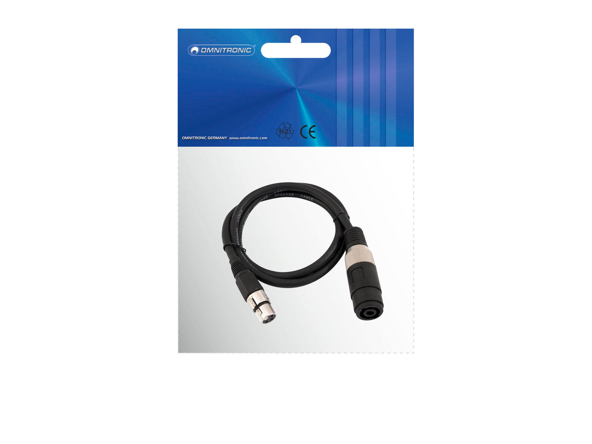 Omnitronic Adapterkabel Speaker(F)/XLR(F) 1m sw – Ansicht 3