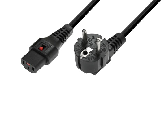 IEC Lock Kaltgeräte Netzkabel verriegelbar 3x1,0 1m sw