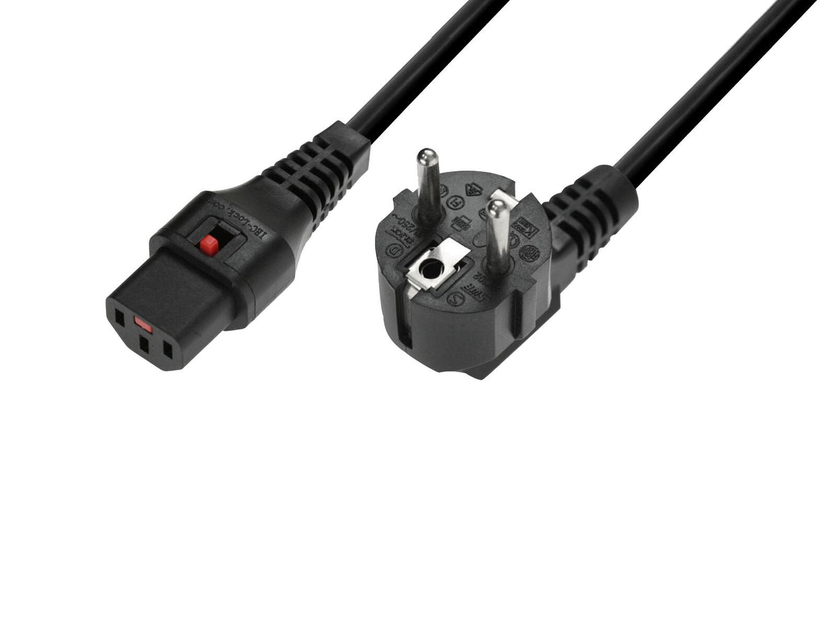 IEC Lock Kaltgeräte Netzkabel verriegelbar 3x1,0 3m sw