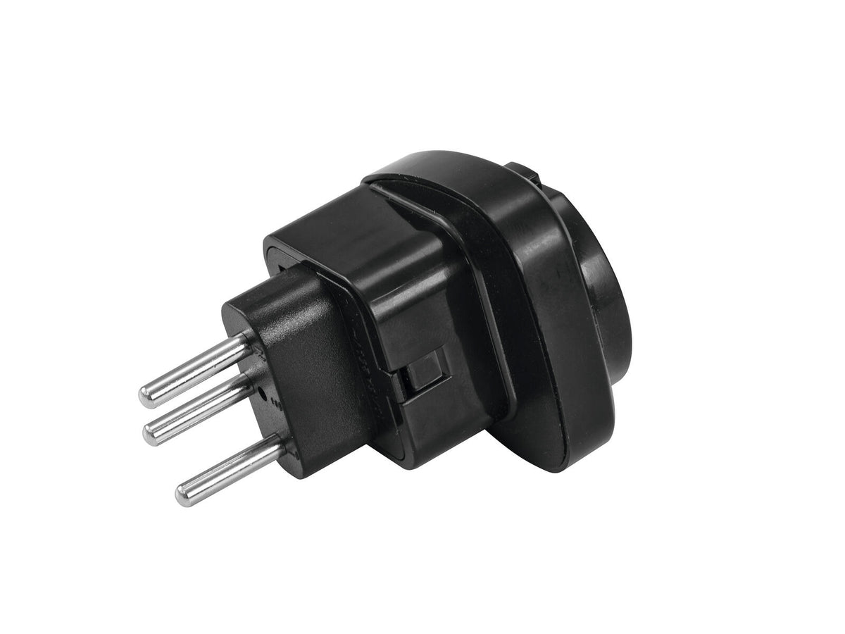 Omnitronic Adapter EU/CH Stecker 10A sw