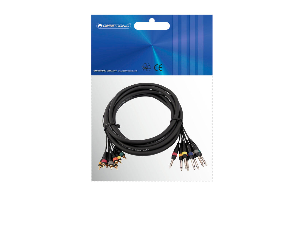 Omnitronic Snake-Kabel 8xCinch/8xKlinke mono 15m – Ansicht 2
